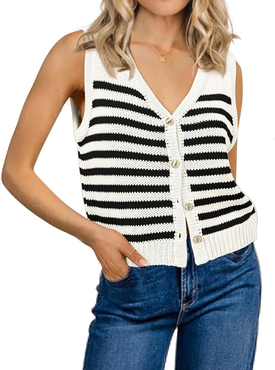 MURMUREY Striped Sweater Vest