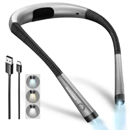 Glocusent 80-hour Rechargeable Bendable Neck Reading Light