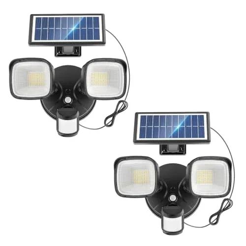Solar Motion Sensor Outdoor Security Lights 36W, 2-Pack