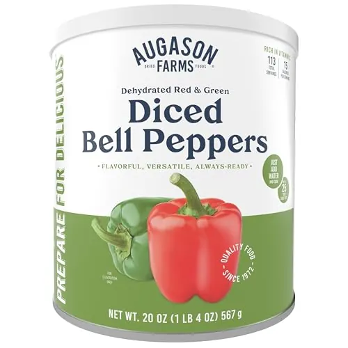 Augason Farms Dehydrated Diced Bell Peppers 1-Lb Can