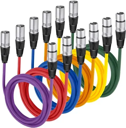 6-Pack 6.5' Neewer XLR Male to Female Microphone Cables