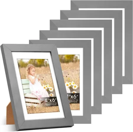 Veelot 6-Pack 4x6 Picture Frames w/ Mat for 3.5x5