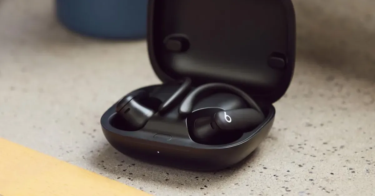 the Jet Black Beats Powerbeats Pro 2 noise cancelling buds with Find My and heart rate tracking