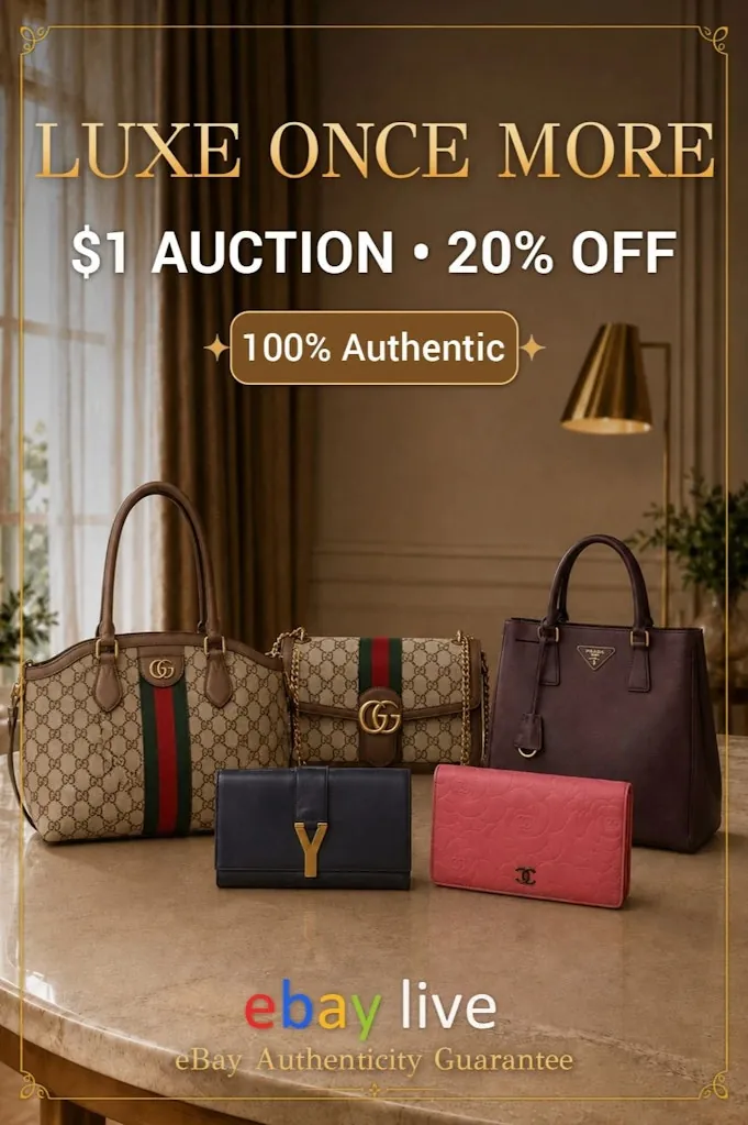 Luxury Handbag Event on eBay Live: 20% off, up to $500 off