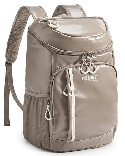 TOURIT Soft Side Lightweight Insulated Cooler Backpack Bag w/ Circular Zipper