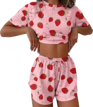 2-Piece Ekouaer Women's Pointelle Pajama Sets