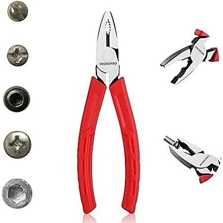 6.5" WORKPRO Linesman Combination S Screw Extractor Pliers