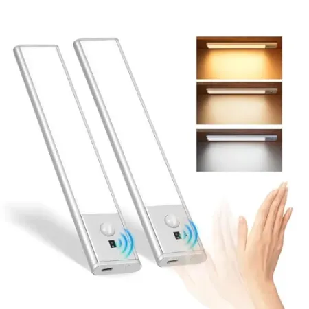 2-Pack GLARESBOT 9" Motion Sensor Rechargeable Under Cabinet Lights
