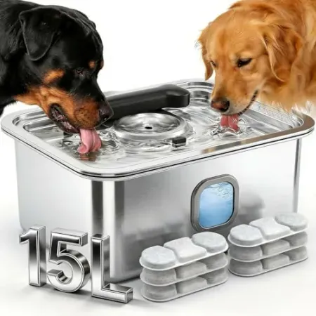 15L Teynouk Stainless Steel Automatic Dog Water Fountain with Filter