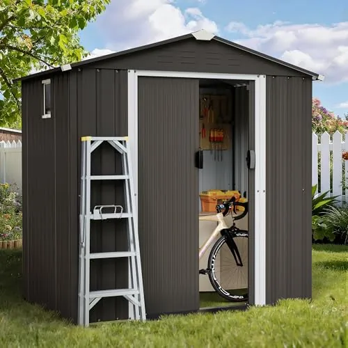 Shintenchi Waterproof Outdoor Metal Tool Shed 6' x 4'