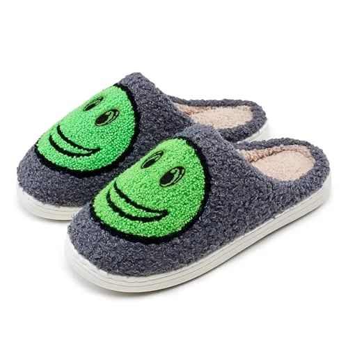 Kids' Plush Happy Face Slippers