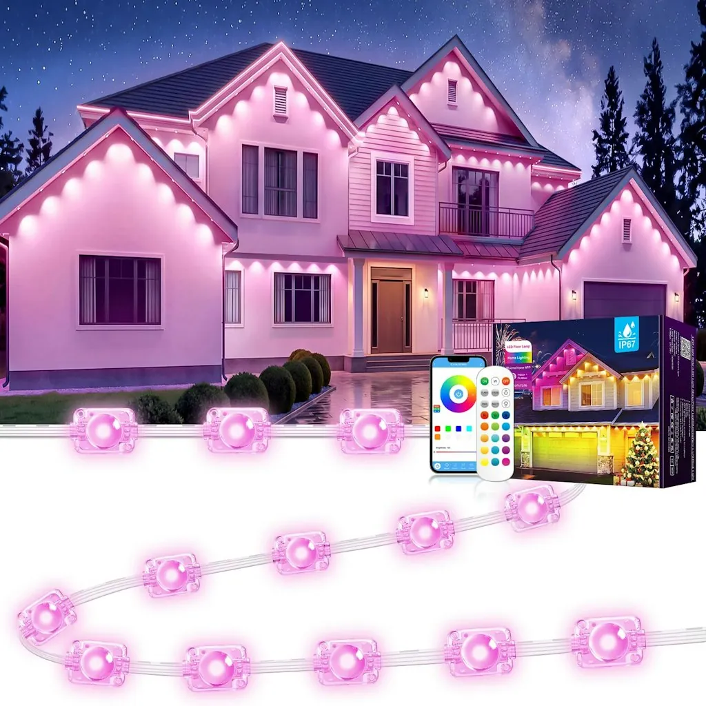 200-Foot RGB App & Remote Control Outdoor Eaves Lights