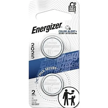 2-Pk Energizer CR2025 3V Lithium Batteries