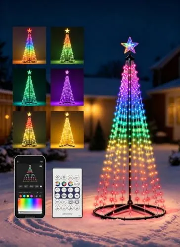 5/6/7FT Color-Changing Pre-Lit LED Christmas Tree with App & Remote