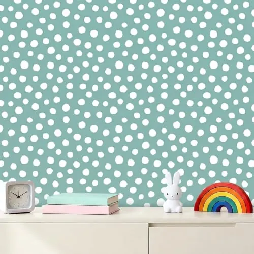 Sage Green Polka Dot Peel and Stick Contact Paper