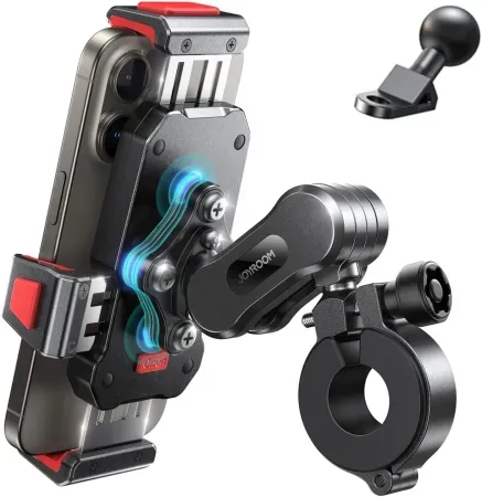 JOYROOM Aluminum Alloy Motorcycle Phone Mount w/ Vibration Dampener