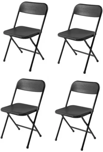 Mainstays Banquet Resin Folding Chair 4-Pack (Black)