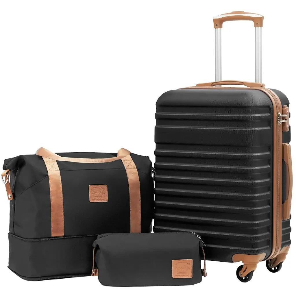Coolife 3-Piece Hardside Luggage Set