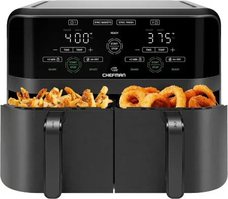 6-Qt Chefman Dual Basket 1700W Air Fryer w/ Digital Touchscreen