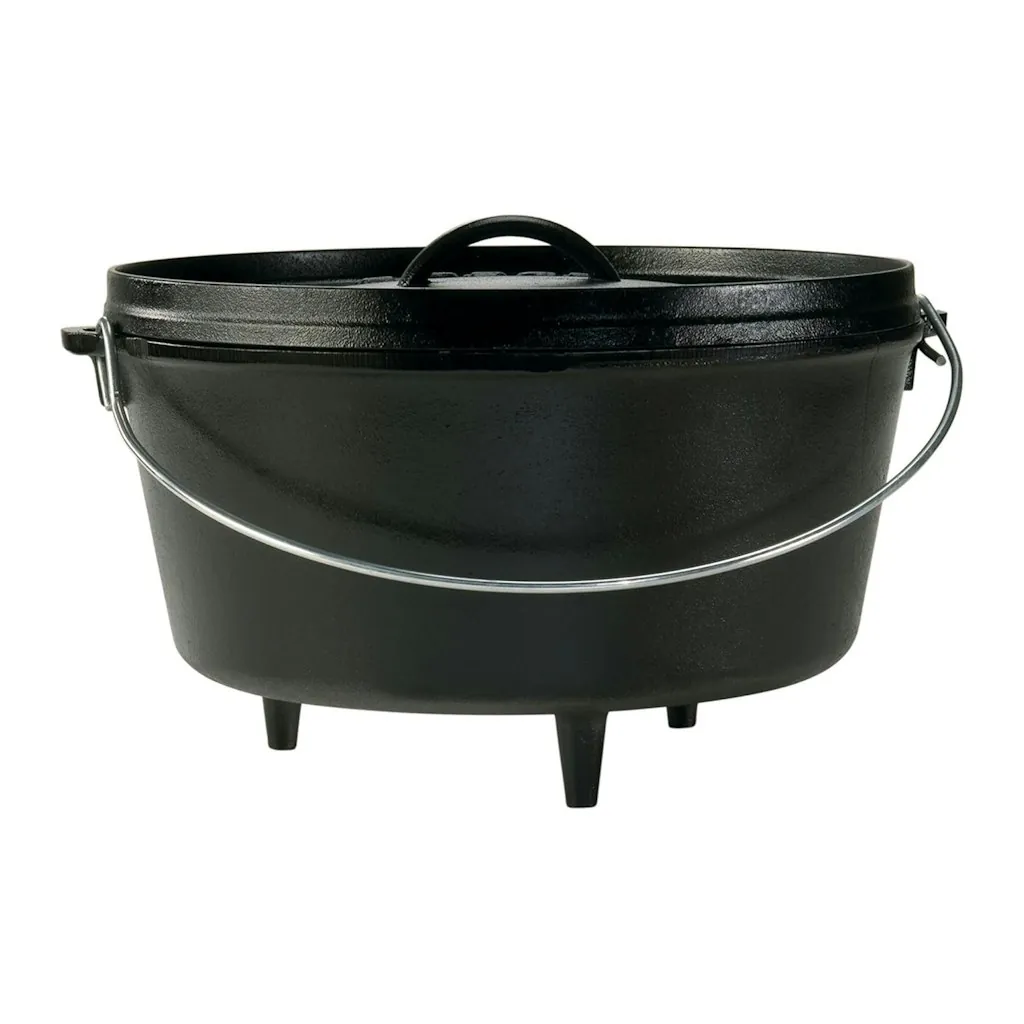 Lodge 8-Quart Seasoned Cast Iron Camp Outdoor Dutch Oven w/ Lid