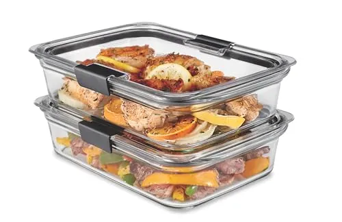Rubbermaid Brilliance Glass Food Storage Containers 2-Pack 8-Cup