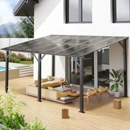 GVDV 14' x 10' Aluminum Frame Hardtop Gazebo Pergola