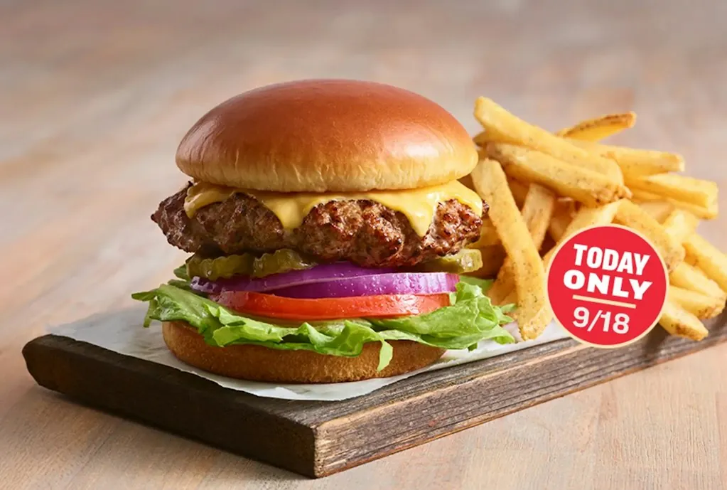 Applebee's Handcrafted Cheeseburger and Fries
