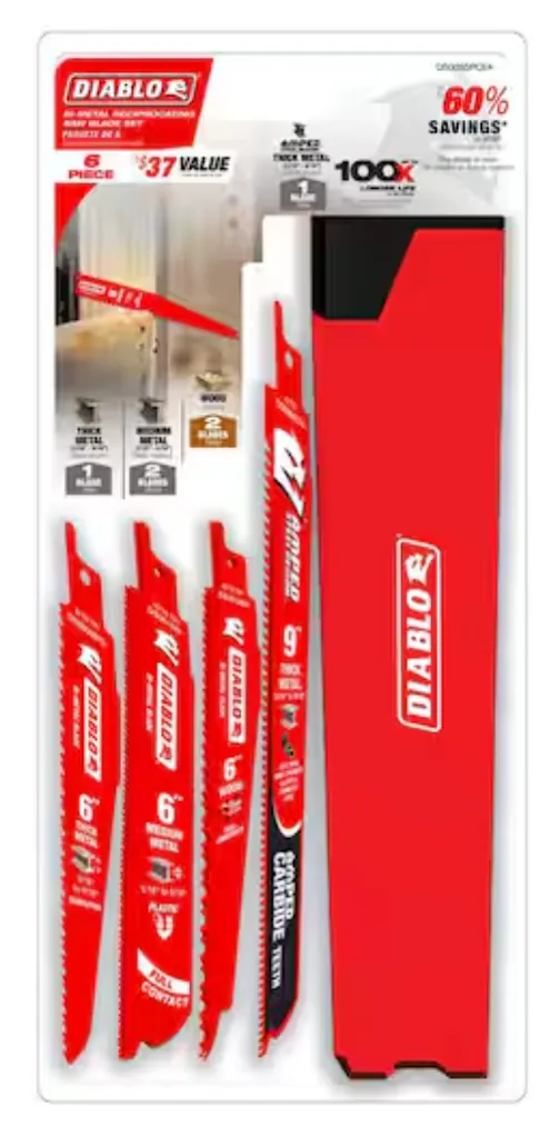Diablo 9" Reciprocating Saw Blade 6-Piece Set