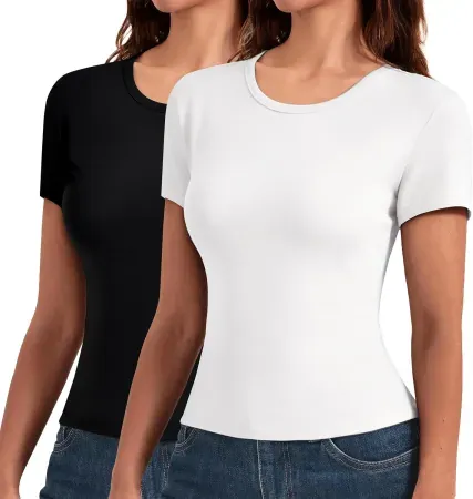 Leafigure 2-Pack Women's Basic T-Shirts