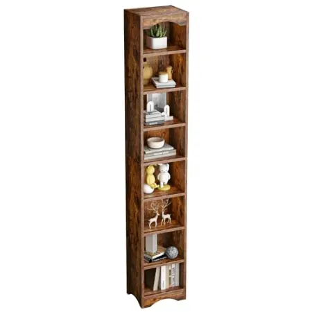 VECELO Curved Top Narrow 70"H Bookshelf