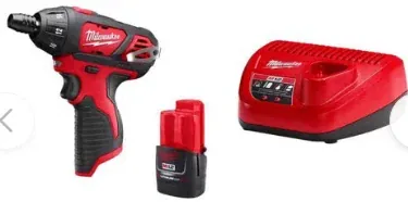 Milwaukee Cordless Powered Screwdriver Kit with Battery & Charger