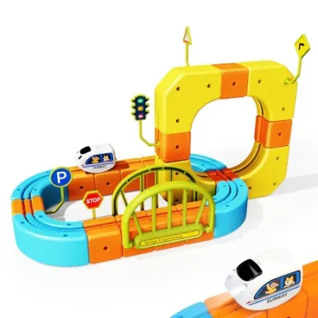 91-Piece Bluocean 3D STEM Track Electric Train Set
