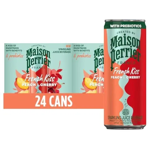 24-Pack 11.15-Oz Maison Perrier French Kiss Sweetened Sparkling Juice Beverage (Peach & Cherry)