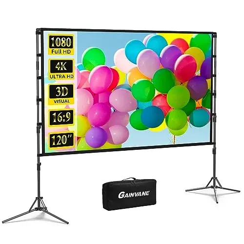 120-Inch Portable Projector Screen with Stand