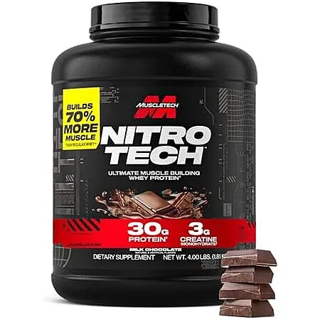 Select Accounts: 4-Lbs MuscleTech Whey Protein Powder (various)