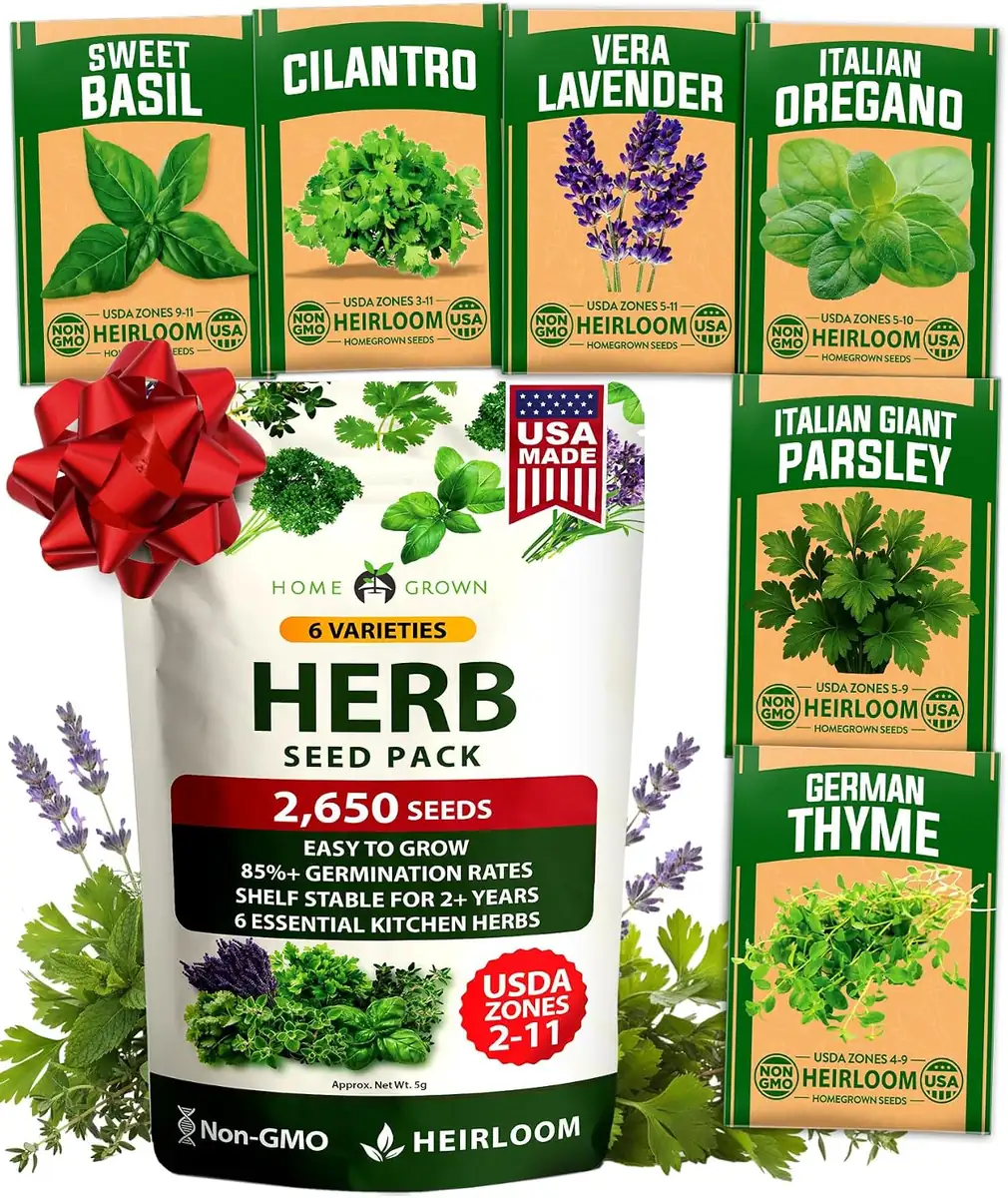 Home Grown Heirloom Herb Seeds 6-Pack