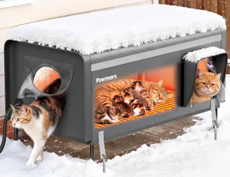 32" XXL Pawtners Heated Insulated Outdoor Cat House