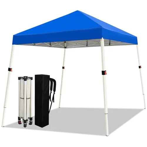 WEIZE 10x10 Slant Legs Pop Up Canopy Tent 8x8 Top