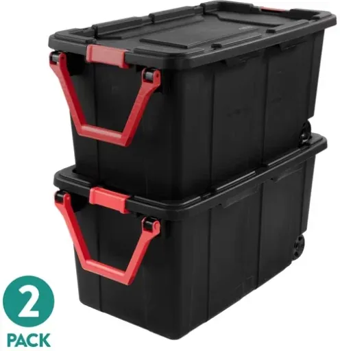 Sterilite 40-Gal Wheeled Industrial Plastic Tote 2-Pack