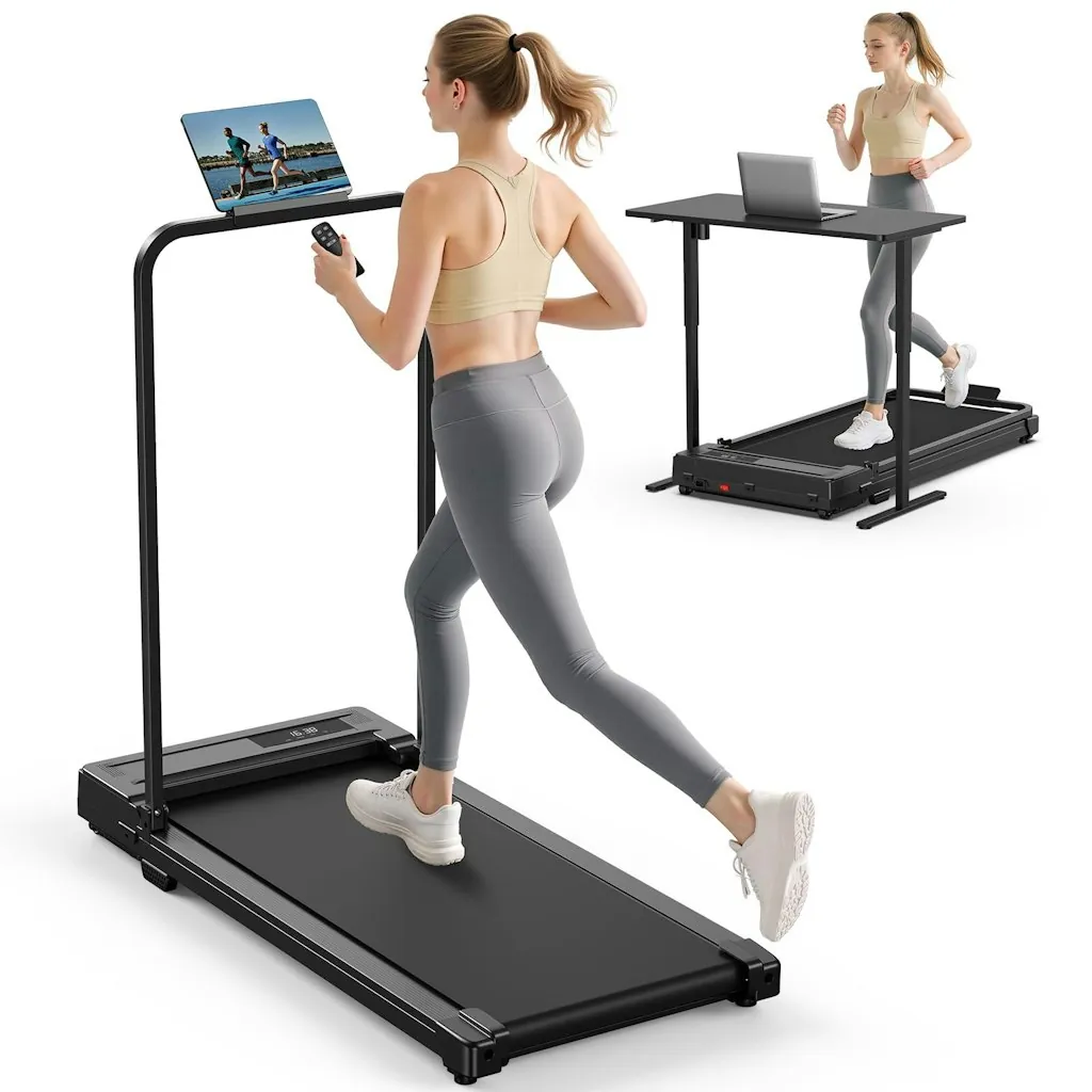 Ulfario Folding Walking Pad Treadmill w/ Handle Bar