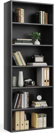 6-Tier 63" DUMOS Open Freestanding Wood Book Case / Display Shelf