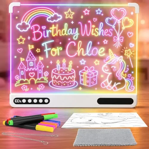 LED Note Board with 7 Pens & Tracing Book