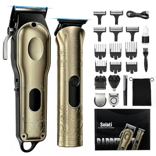 Professional Hair Clipper & Zero-Gap Beard Trimmer Grooming Kit
