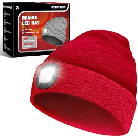 SYMNTEM Rechargeable Beanie Hat with -In Light
