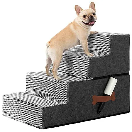 Yuwenus Non-Slip Pet Stairs for Dogs & Cats: 18" 4-Step