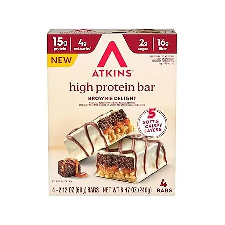 4-Ct 2.12-Oz Atkins High Protein Bar (Brownie Delight)