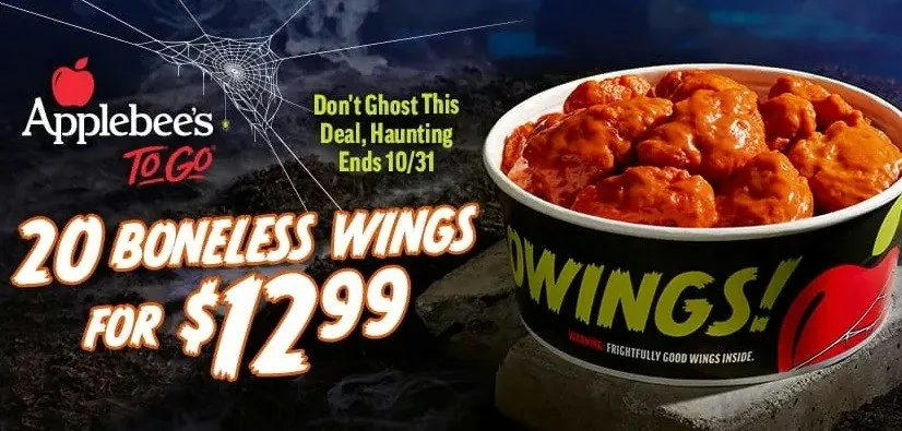 Applebee's Halloween Hallowings 20-Boneless Wing Bucket