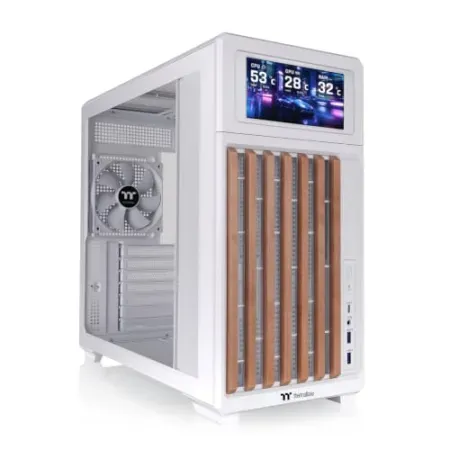 Thermaltake TR300 WS ATX Mid Tower Case w/ LCD Screen, Wood Trim