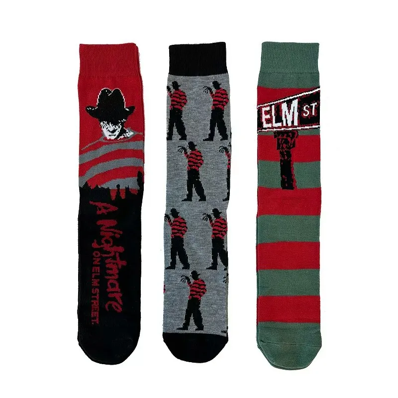 A Nightmare on Elm Street Men's Freddy Krueger Crew Socks 3-Pack