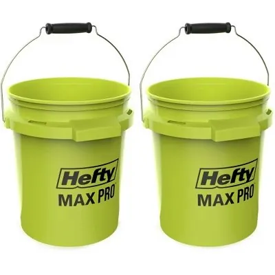 Hefty 5-Gallon Max Pro Heavy Duty Bucket 2-Pack